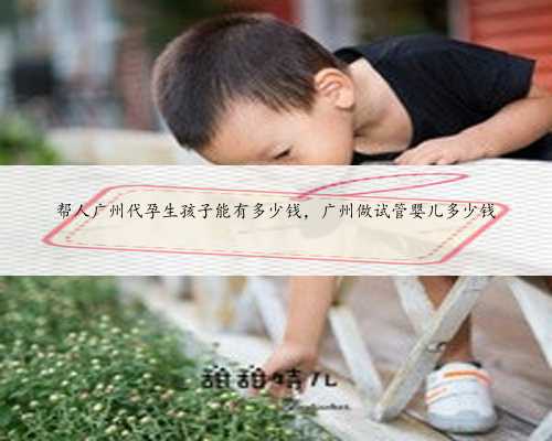 帮人广州代孕生孩子能有多少钱，广州做试管婴儿多少钱