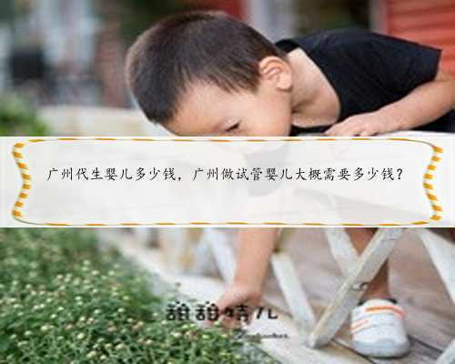 广州代生婴儿多少钱，广州做试管婴儿大概需要多少钱？
